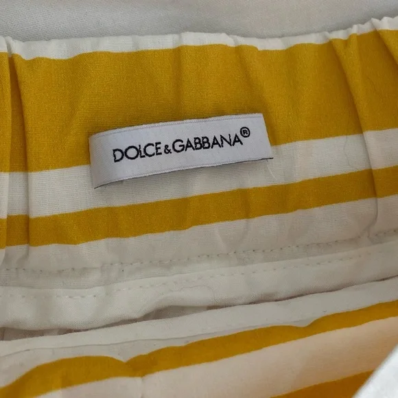 Dolce & Gabbana Mustard and White Striped Skirt - Picture 4 of 7